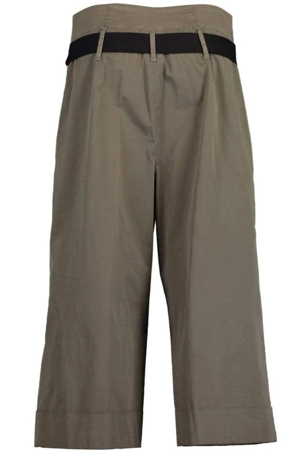 BRUNELLO CUCINELLI-High Waist Cropped Belted Pant-GREEN