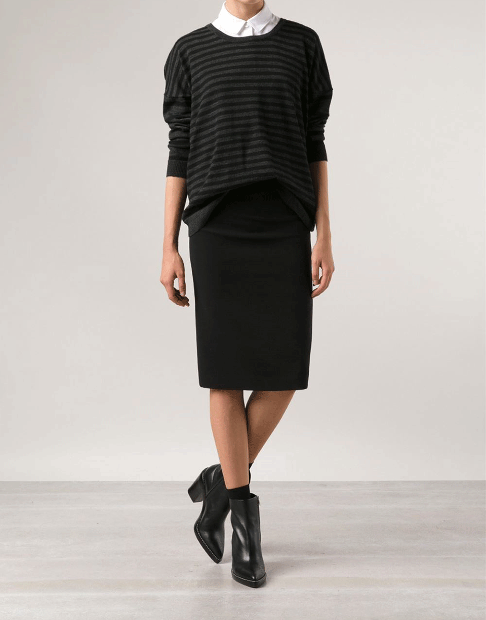 BRUNELLO CUCINELLI-Wool Side Zip Pencil Skirt-