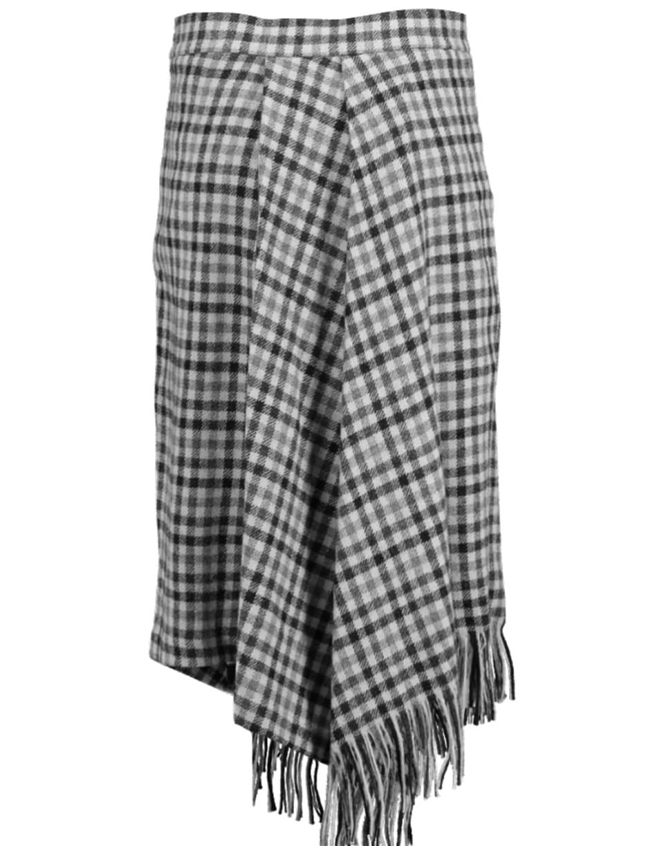 BRUNELLO CUCINELLI-Plaid Fringe Skirt-