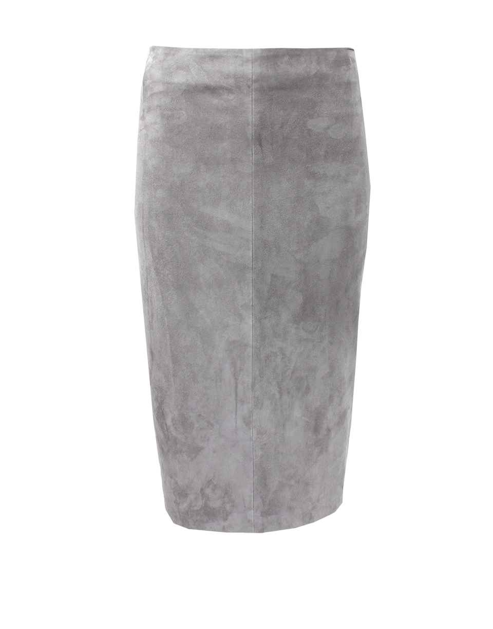 BRUNELLO CUCINELLI-Suede Side Zip Pencil Skirt-