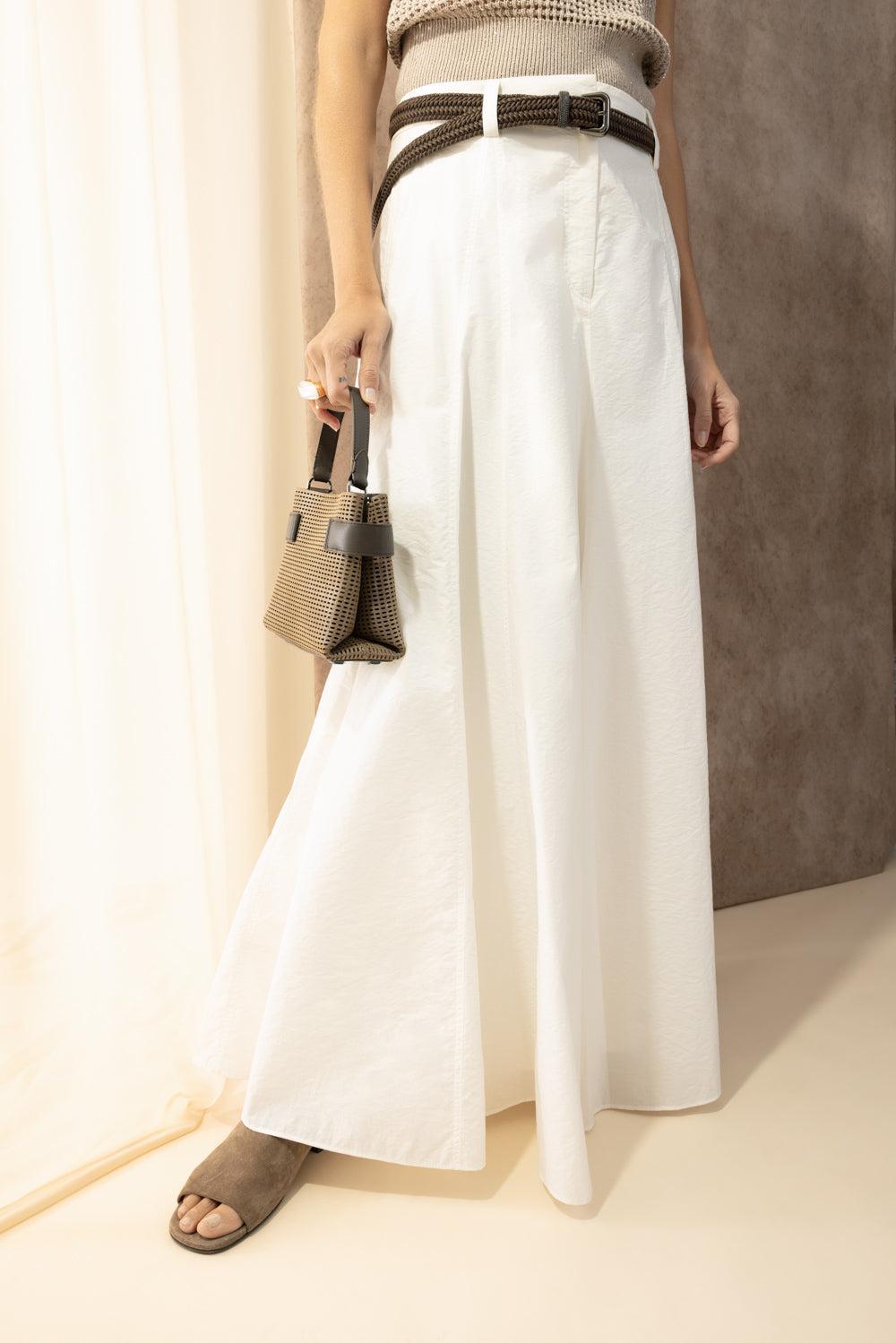 Fit Flare Maxi Skirt-CREAM-36-CLOTHINGSKIRTMAXI-BRUNELLO CUCINELLI