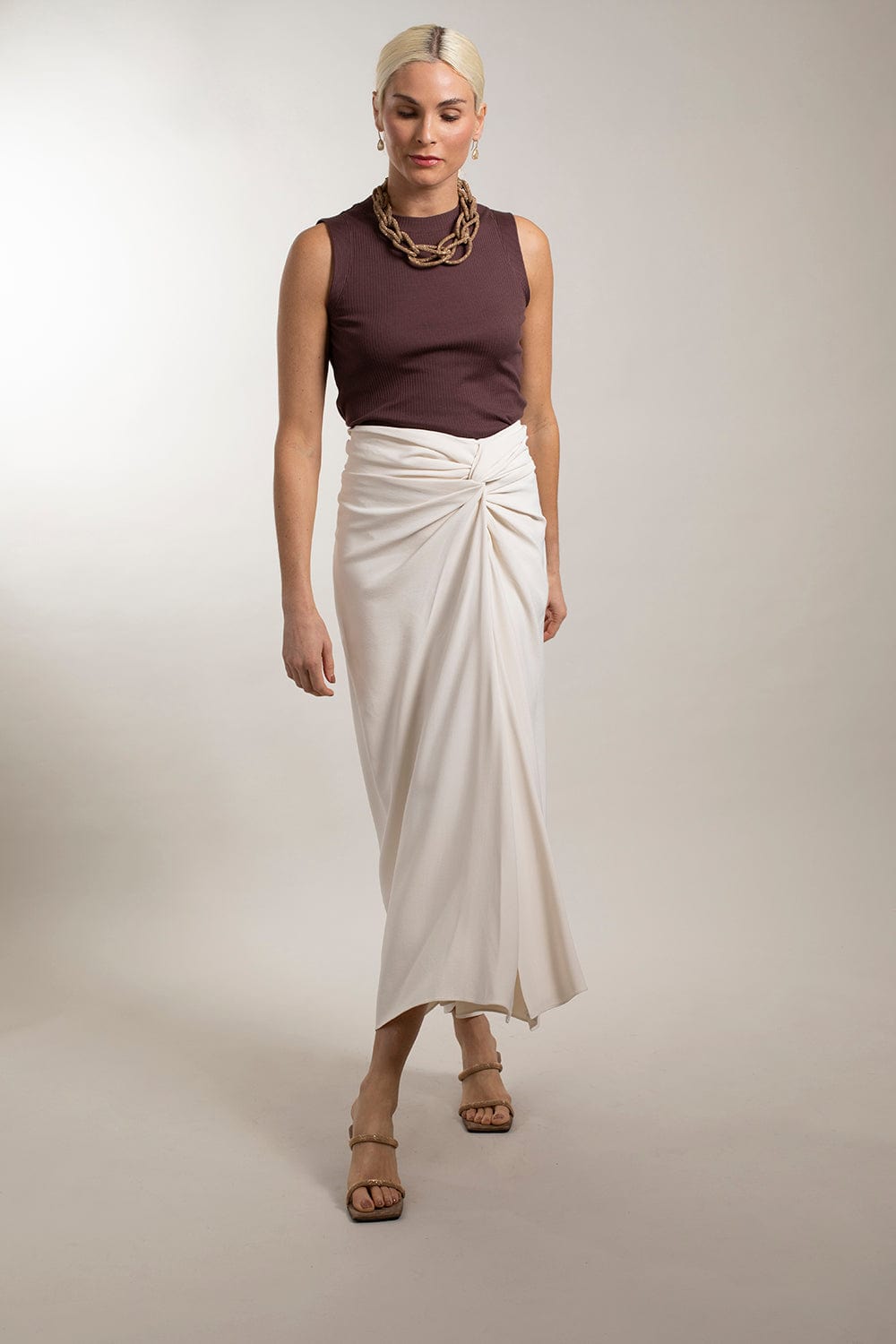 BRUNELLO CUCINELLI-Midi Wrap Skirt-