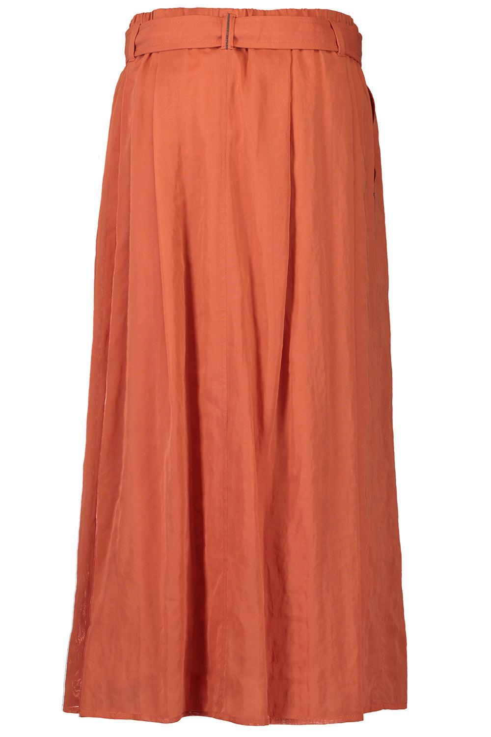 Belted Full Skirt-TANGERINE-38-CLOTHINGSKIRTMAXI-BRUNELLO CUCINELLI