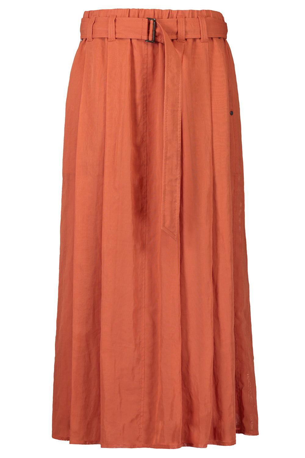 Belted Full Skirt-TANGERINE-38-CLOTHINGSKIRTMAXI-BRUNELLO CUCINELLI