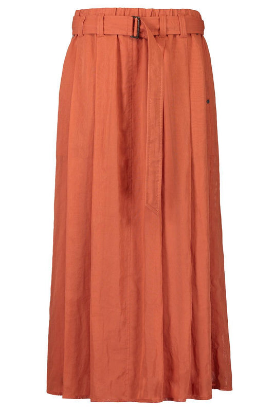 Belted Full Skirt-TANGERINE-38-CLOTHINGSKIRTMAXI-BRUNELLO CUCINELLI
