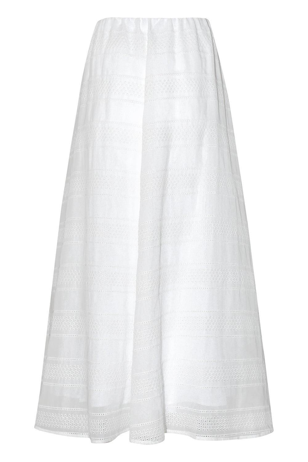 Broderie Anglaise Maxi Skirt-WHITE-38-CLOTHINGSKIRTMAXI-BRUNELLO CUCINELLI