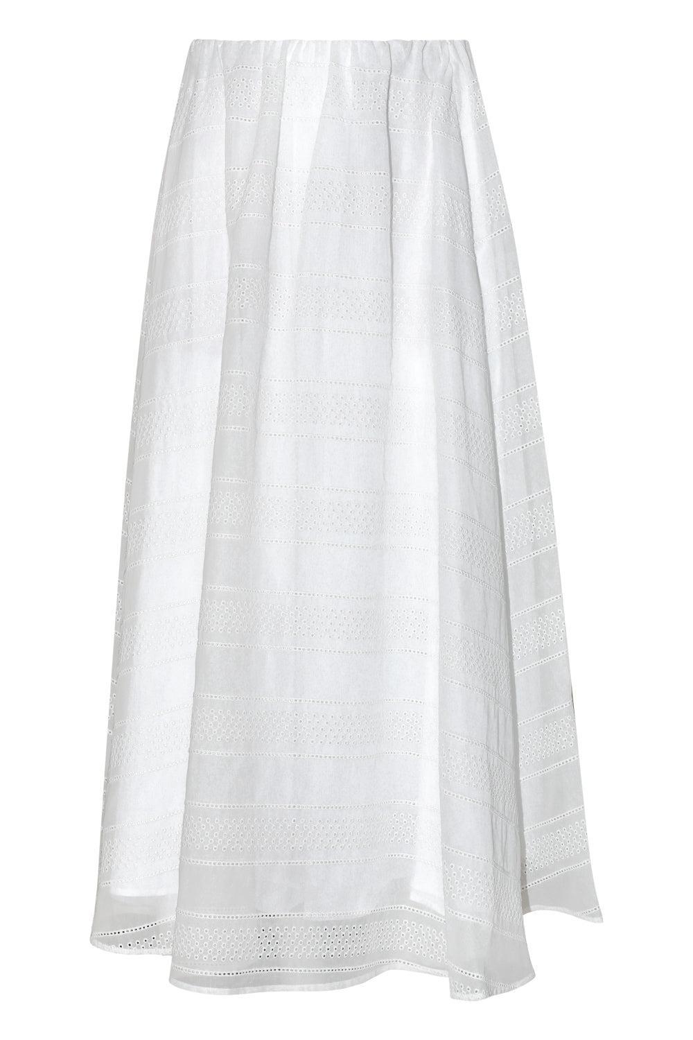 Broderie Anglaise Maxi Skirt-WHITE-38-CLOTHINGSKIRTMAXI-BRUNELLO CUCINELLI
