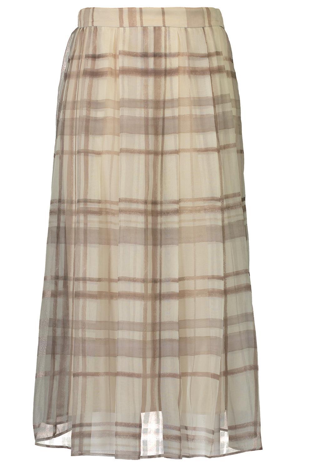 Macrocheck Print A-Line Skirt-GEOMETRC-38-CLOTHINGSKIRTMIDI-BRUNELLO CUCINELLI