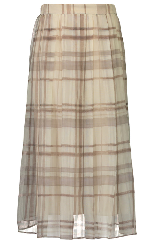 Macrocheck Print A-Line Skirt