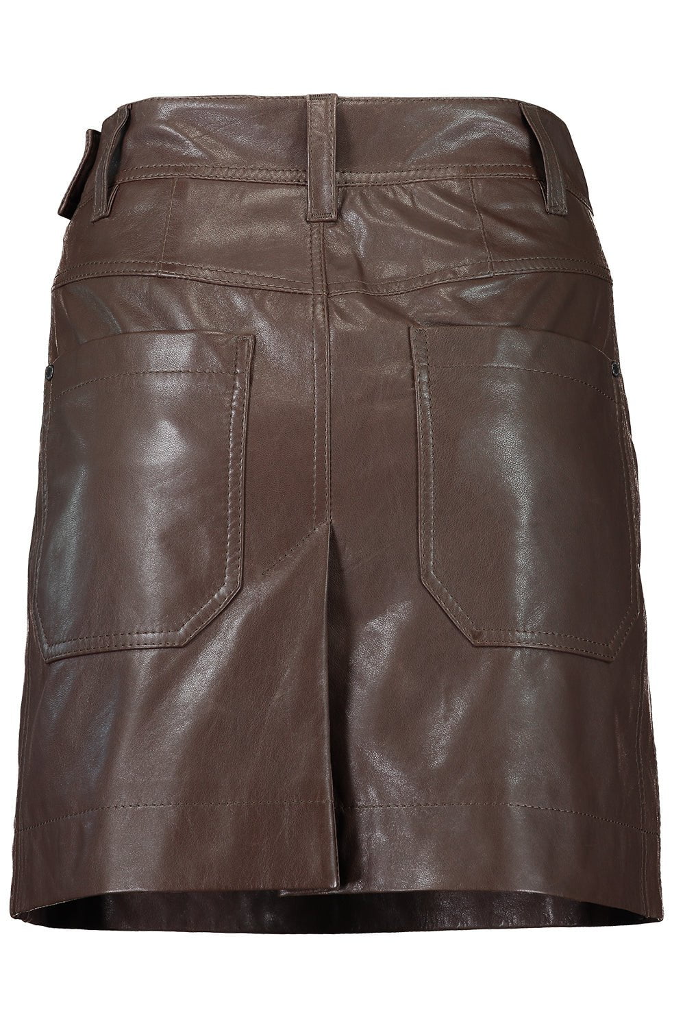 BRUNELLO CUCINELLI-Leather Cargo Mini Skirt-