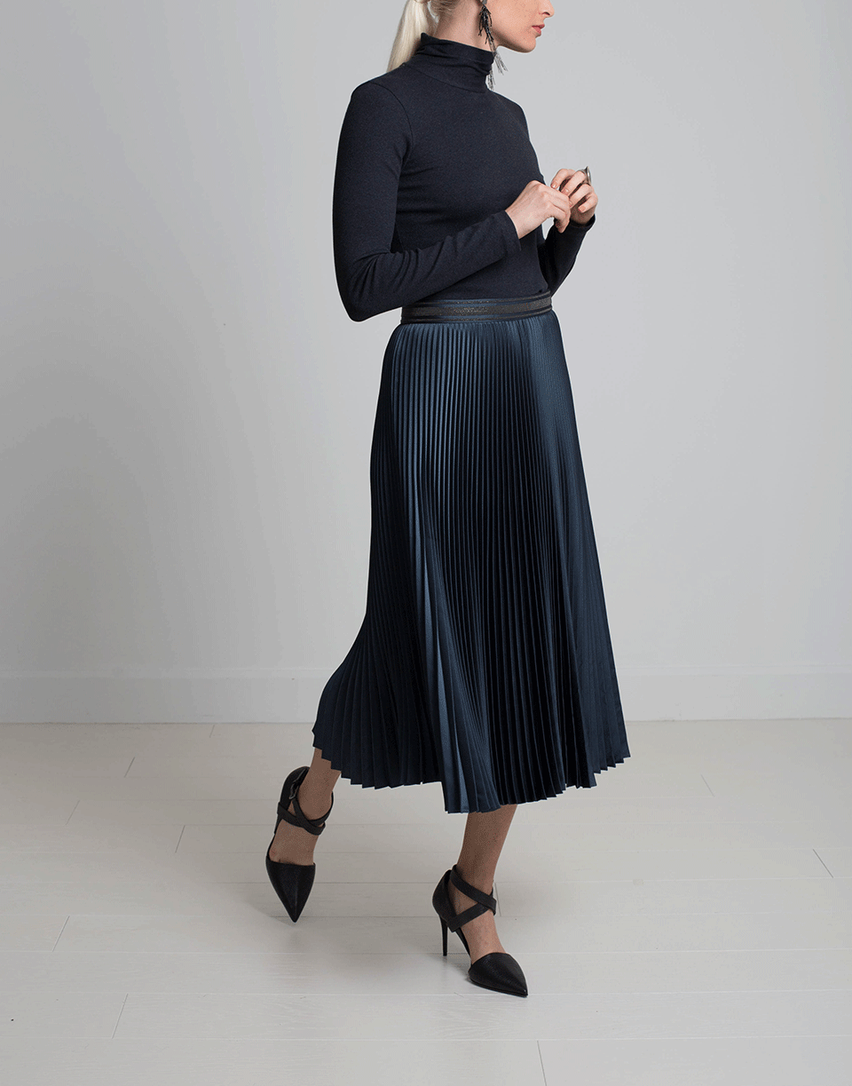 BRUNELLO CUCINELLI-Metallic Pleated Skirt-