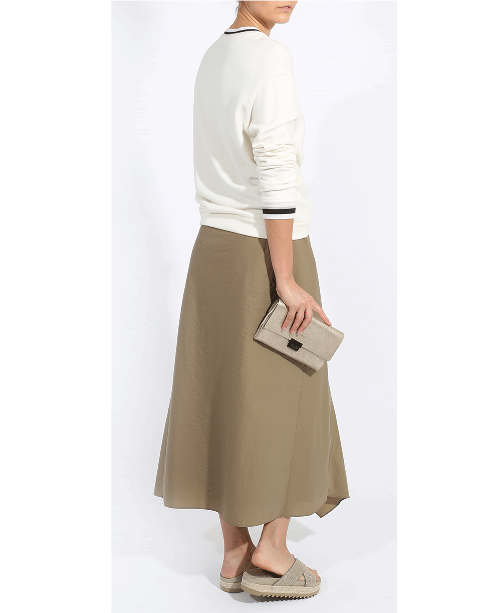 BRUNELLO CUCINELLI-Ruffle Slit Skirt-