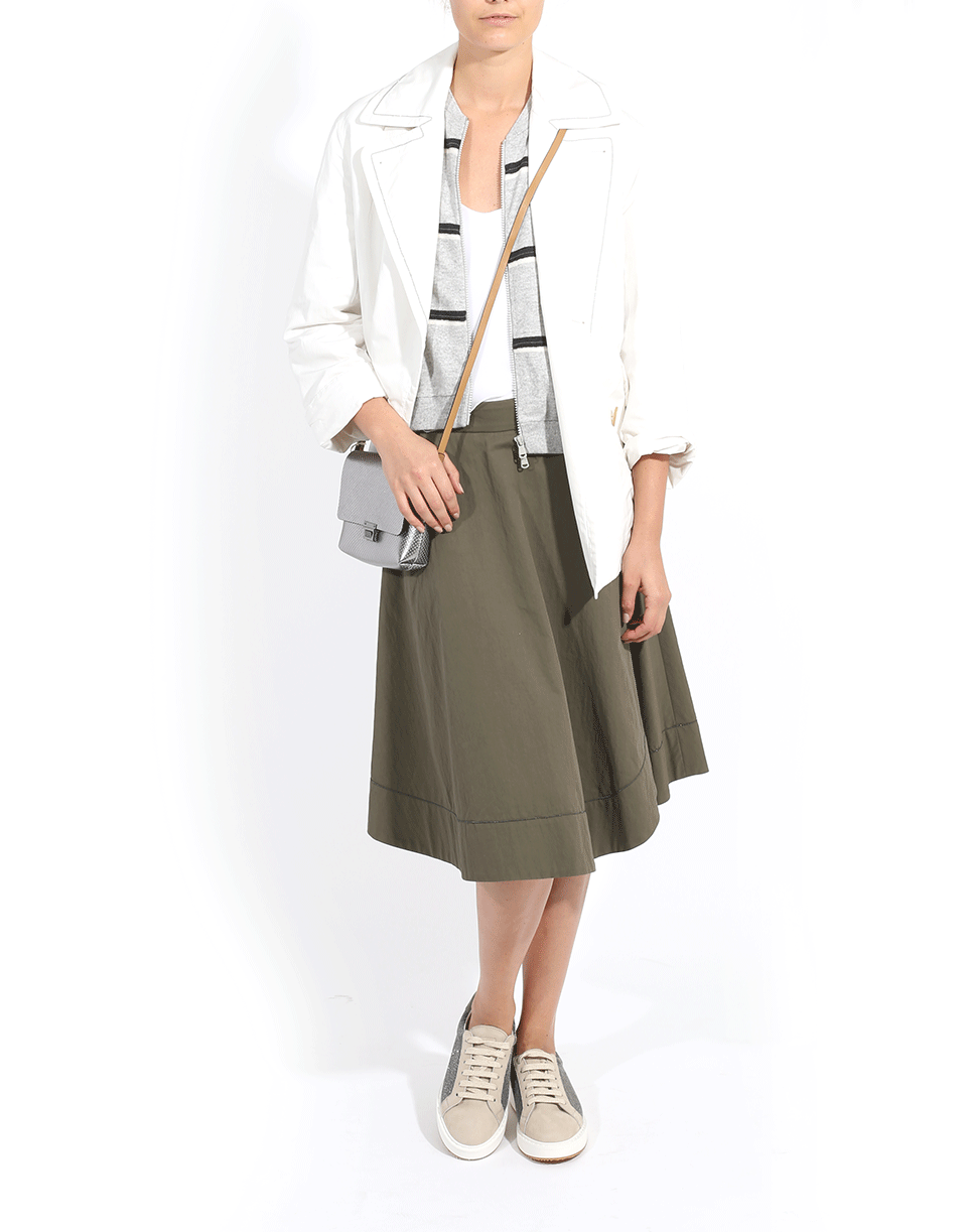 BRUNELLO CUCINELLI-Monili Hem Cotton Skirt-