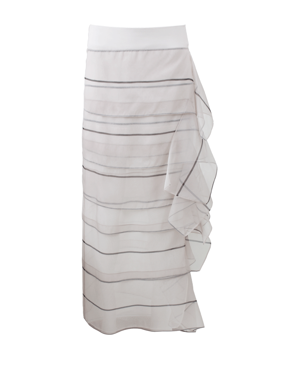 BRUNELLO CUCINELLI-Layered Stripe Skirt-