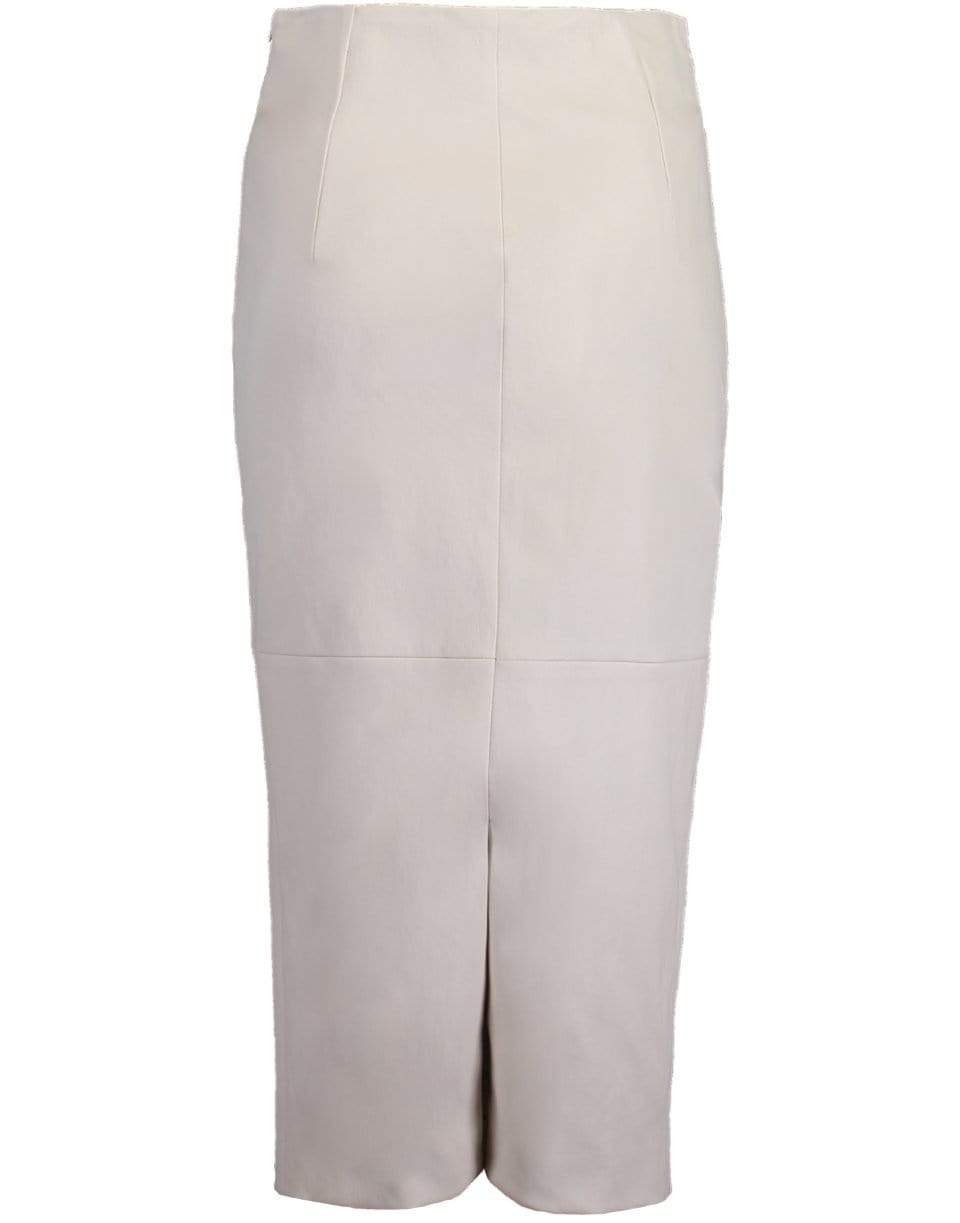 BRUNELLO CUCINELLI-Warm White Leather Pencil Skirt-