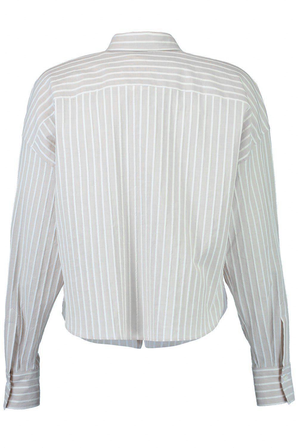 BRUNELLO CUCINELLI-Striped Cropped Shirt-
