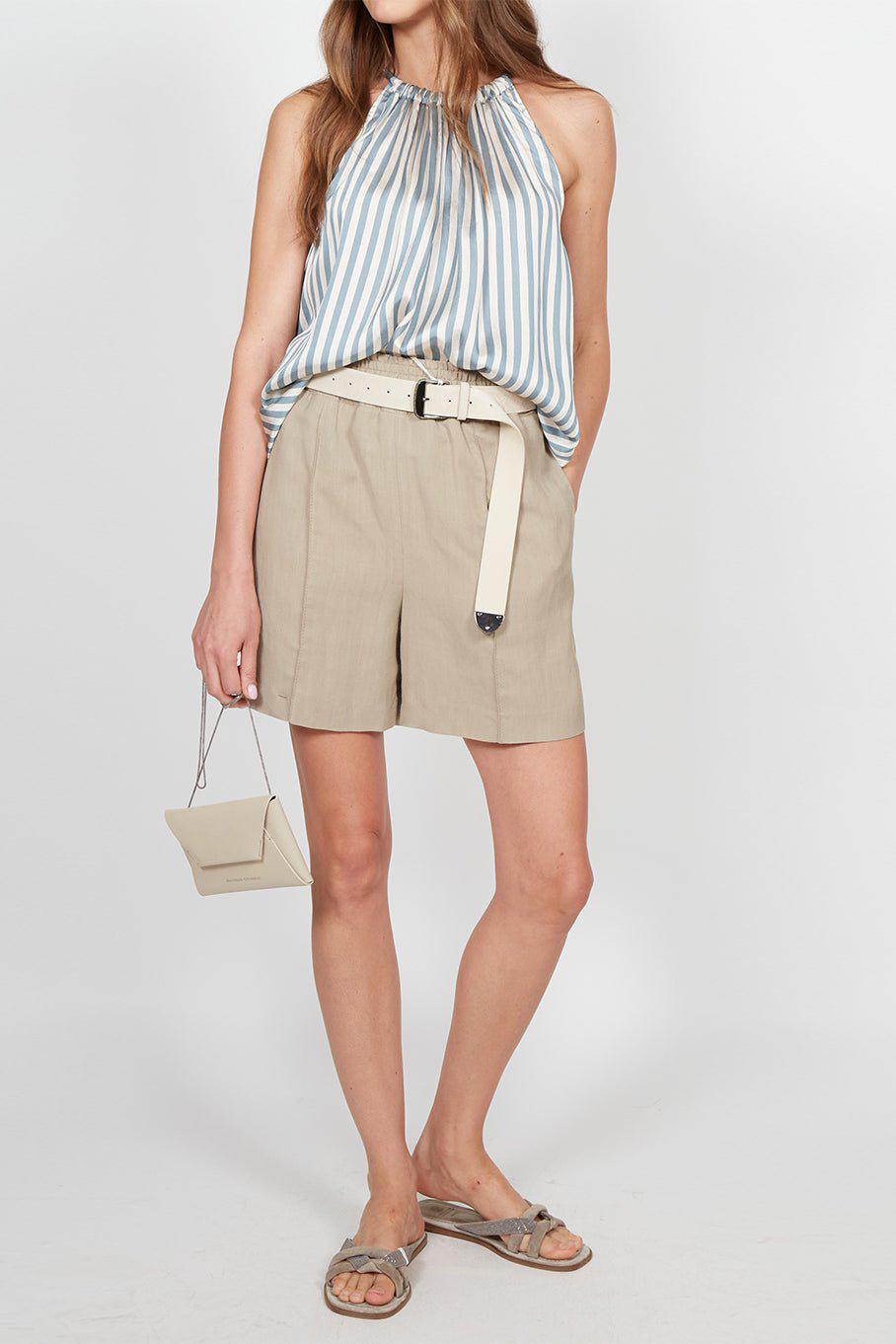 BRUNELLO CUCINELLI-Striped Monili Halter Top-