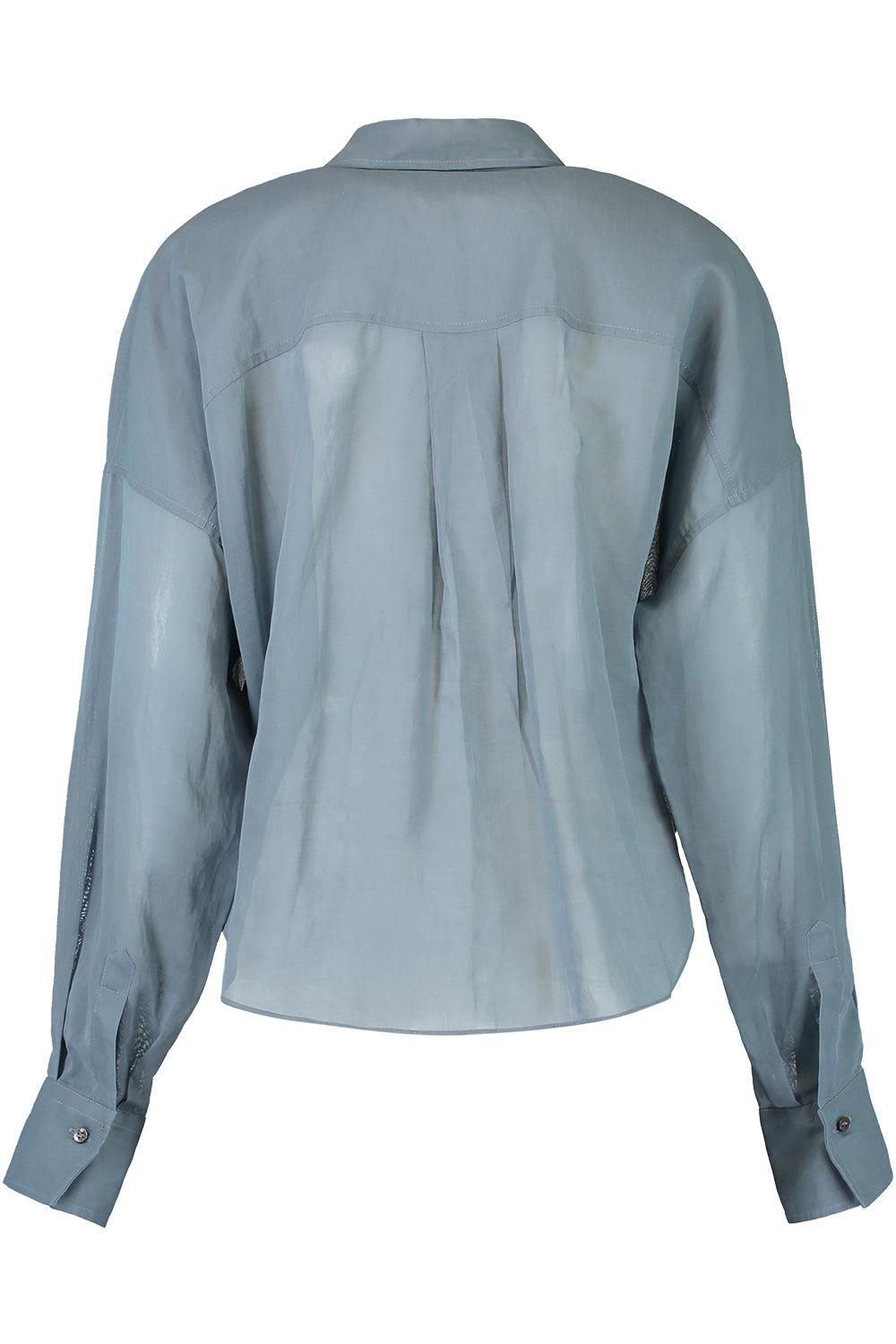 Twist Front Shirt-BLUE-XS-CLOTHINGTOPBLOUSE-BRUNELLO CUCINELLI