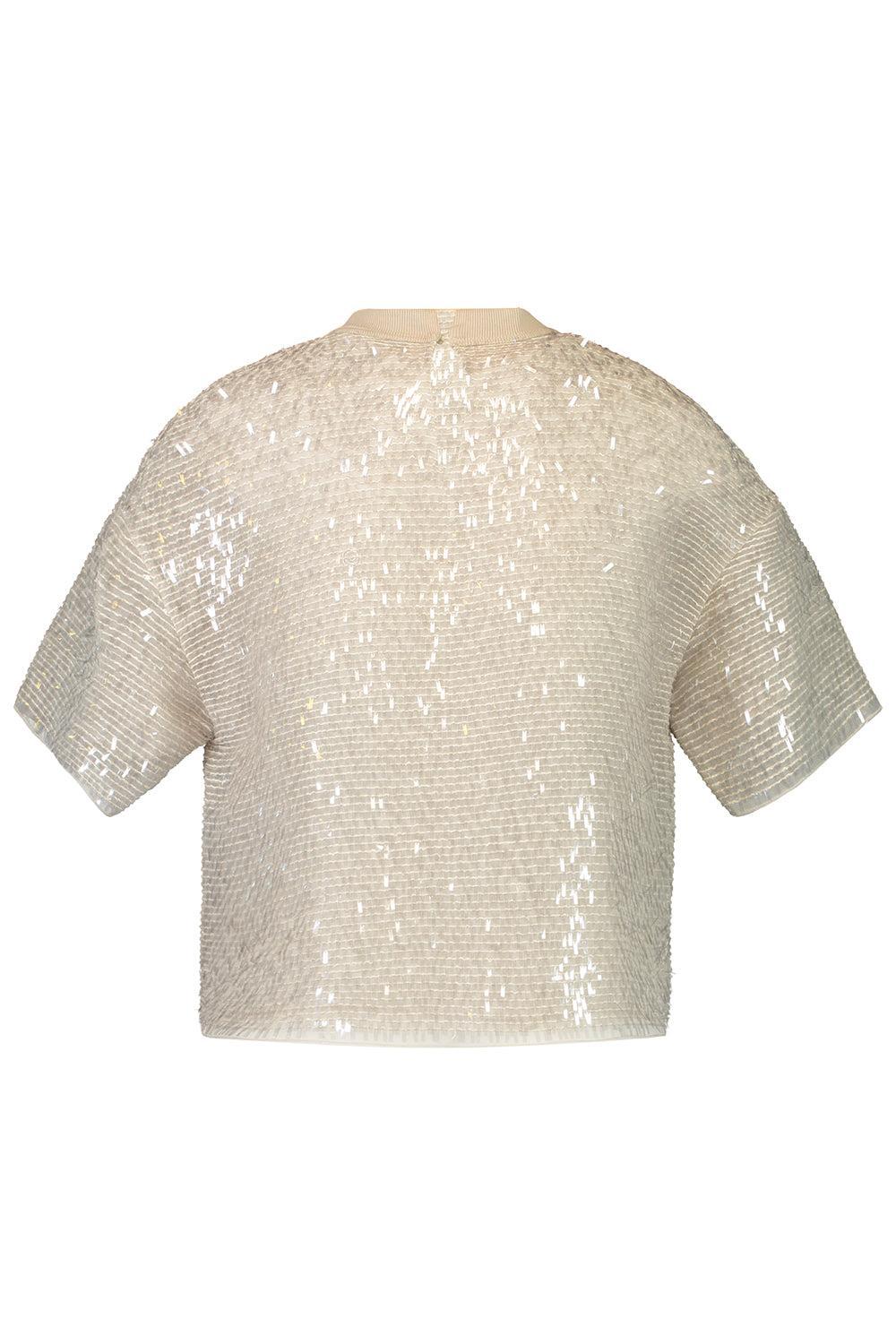 Fringe Embroidered Tee-BROWN-XS-CLOTHINGTOPBLOUSE-BRUNELLO CUCINELLI