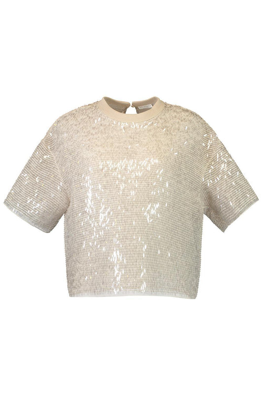 Fringe Embroidered Tee-BROWN-XS-CLOTHINGTOPBLOUSE-BRUNELLO CUCINELLI