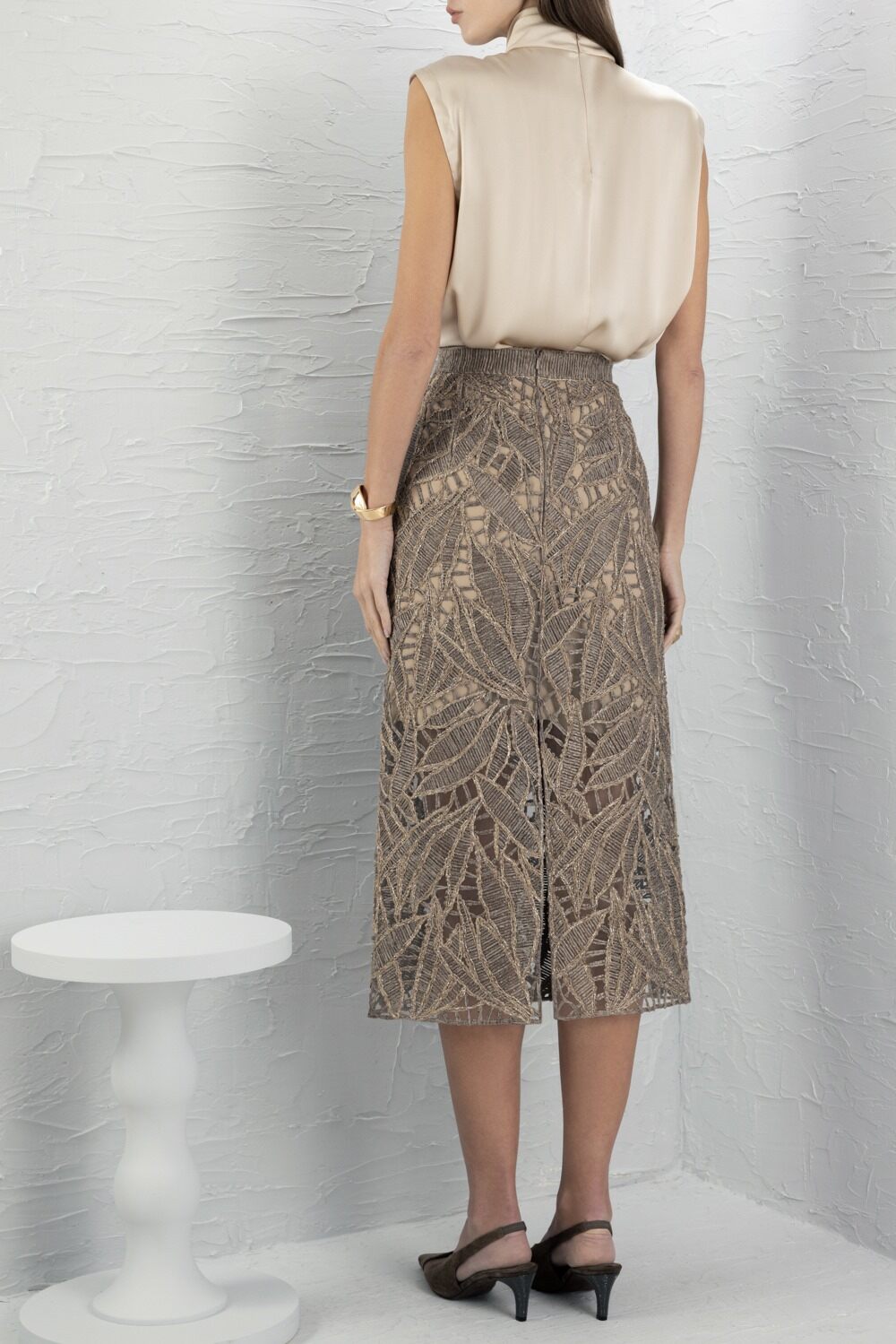 Sleevess Tie Blouse-BROWN-XS-CLOTHINGTOPBLOUSE-BRUNELLO CUCINELLI