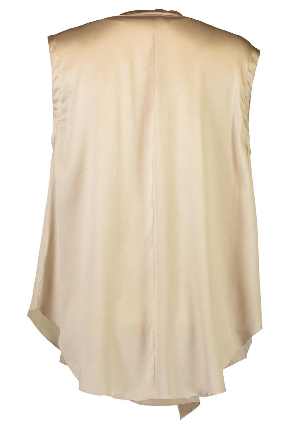 Sleevess Tie Blouse-BROWN-XS-CLOTHINGTOPBLOUSE-BRUNELLO CUCINELLI