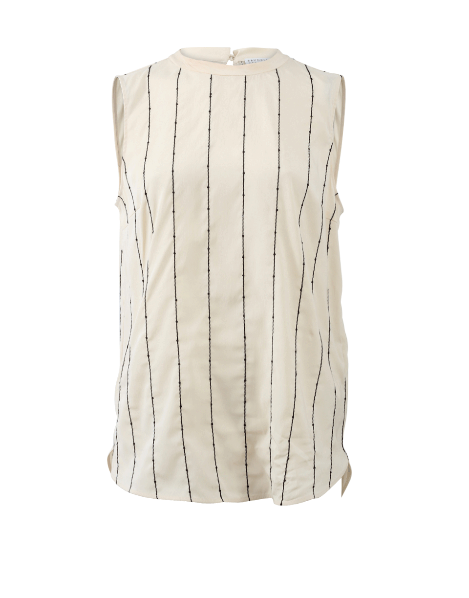 BRUNELLO CUCINELLI-Paillette Pinstripe Tank-