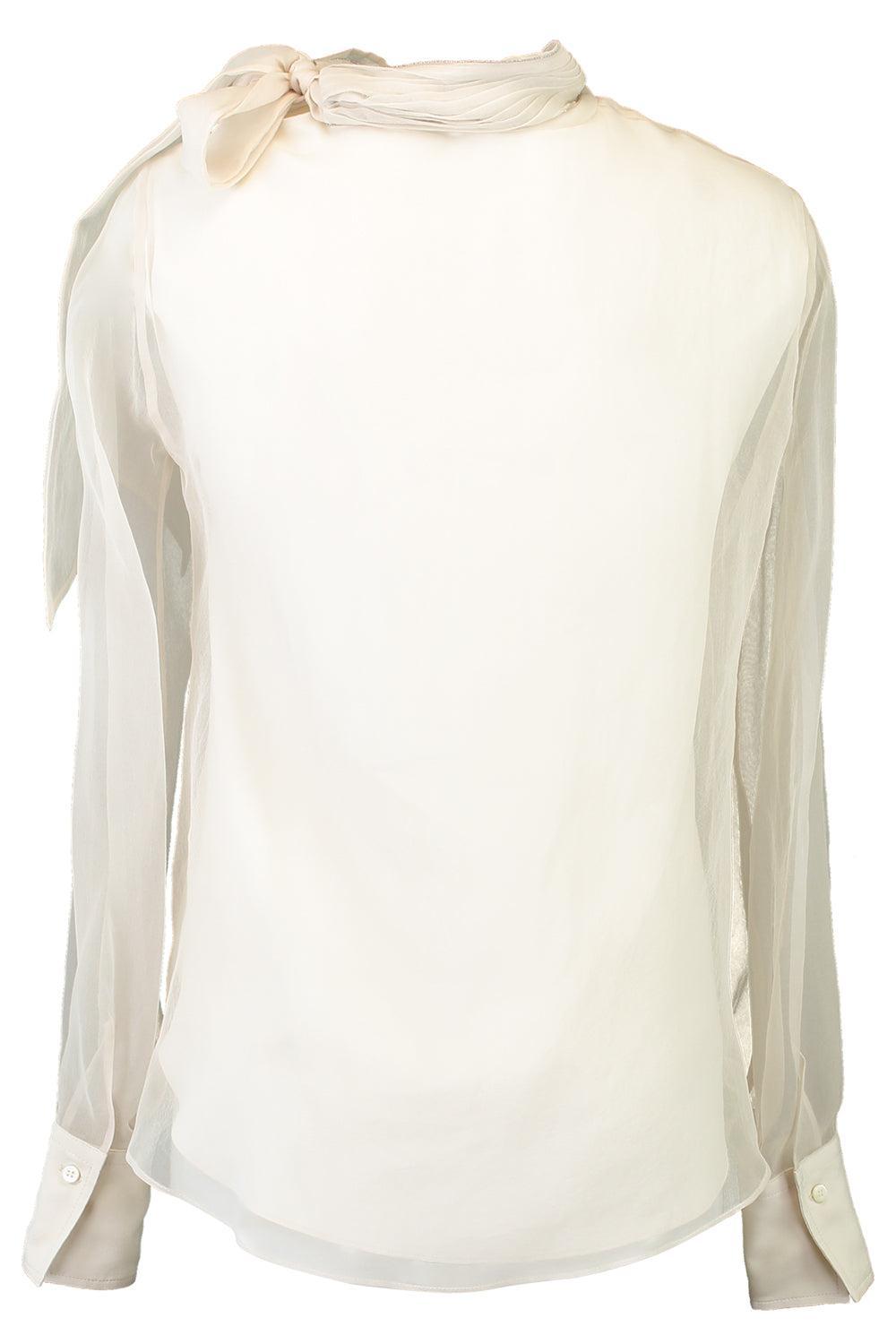 Crispy Bow Blouse-CHAMPAGNE-XS-CLOTHINGTOPBLOUSE-BRUNELLO CUCINELLI