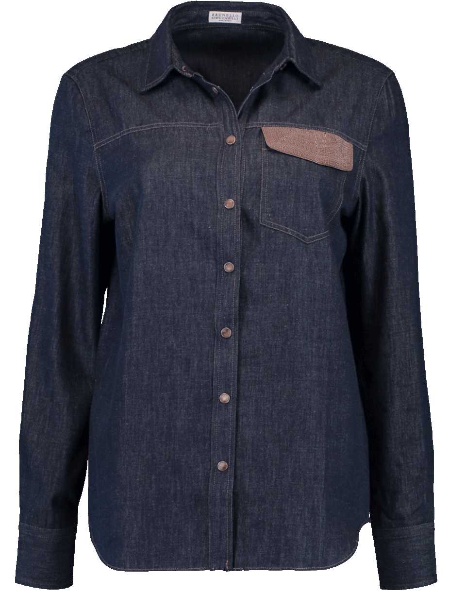 BRUNELLO CUCINELLI-Denim Blouse-