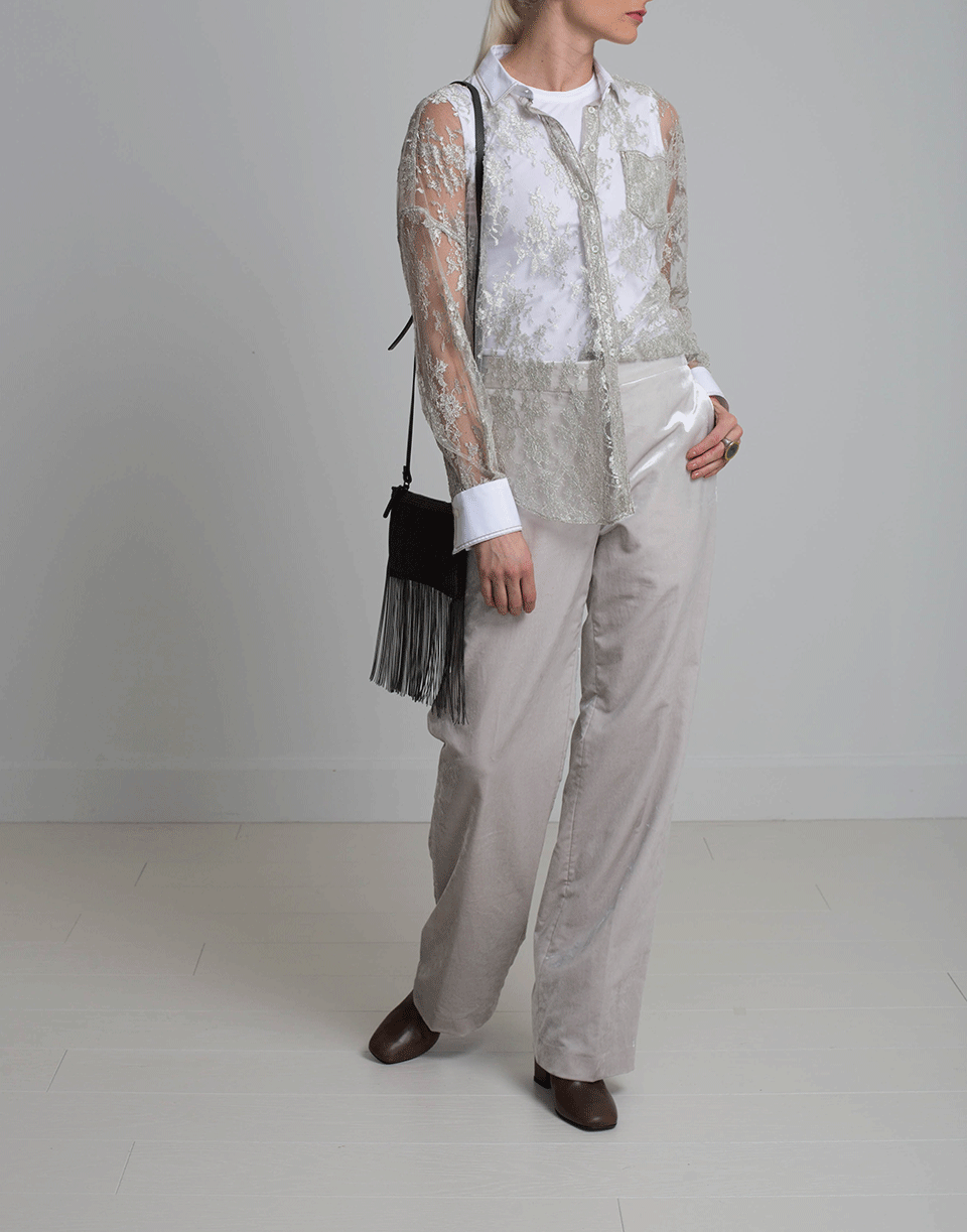 BRUNELLO CUCINELLI-Poplin Lace Blouse-