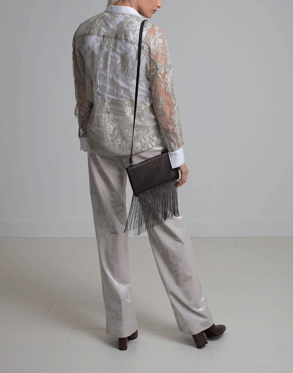 BRUNELLO CUCINELLI-Poplin Lace Blouse-