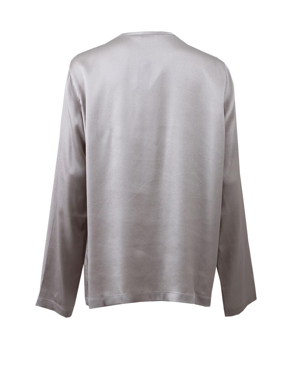 BRUNELLO CUCINELLI-Silk Lurex Henley-DOVE