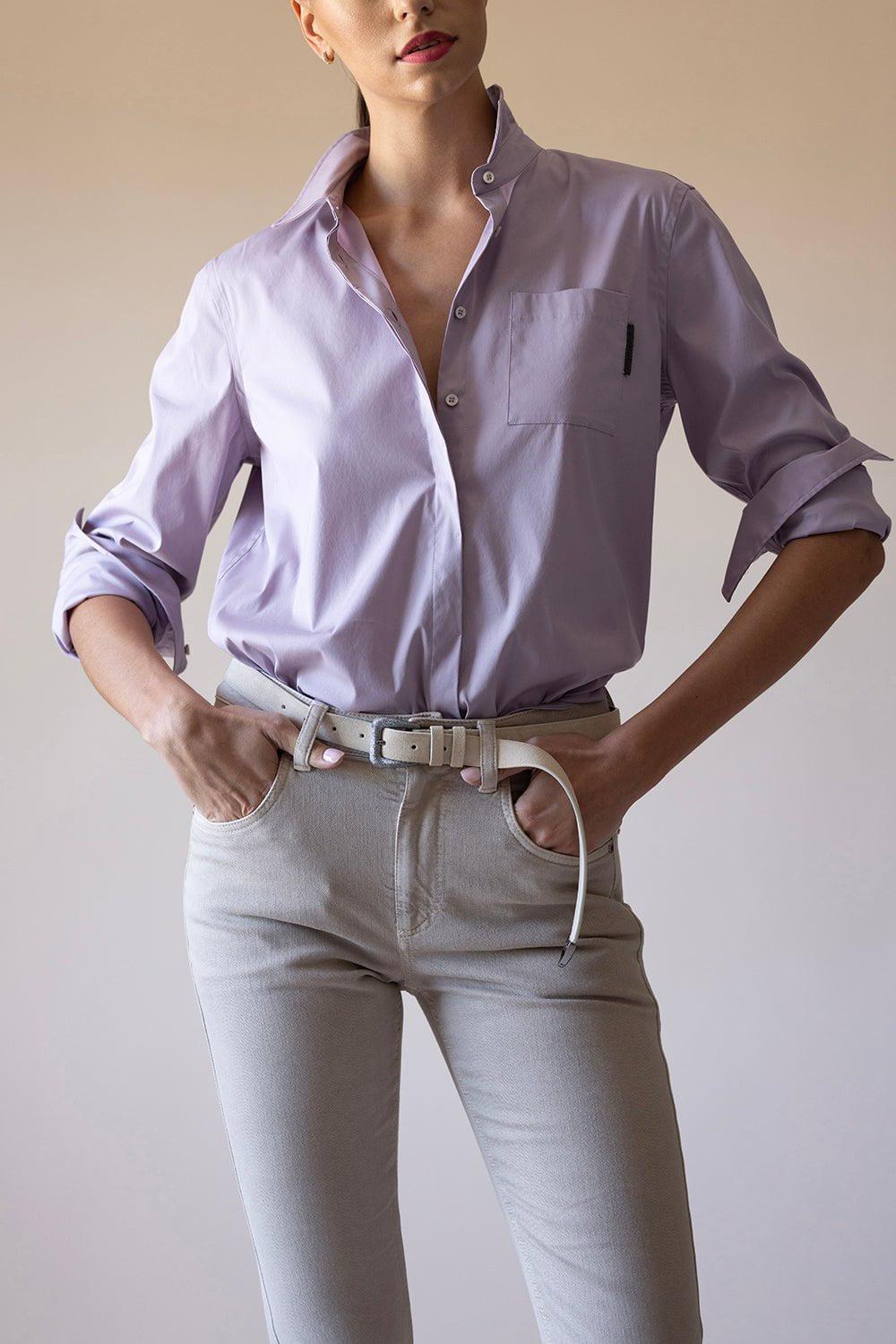 BRUNELLO CUCINELLI-Monili Trim Poplin Shirt-
