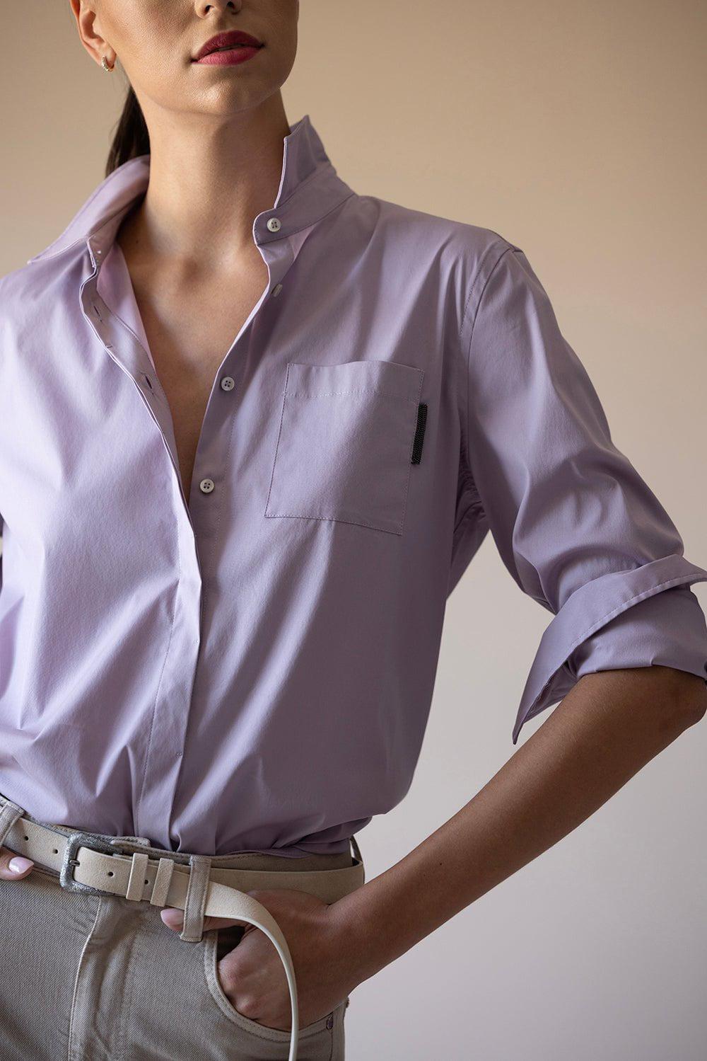 BRUNELLO CUCINELLI-Monili Trim Poplin Shirt-