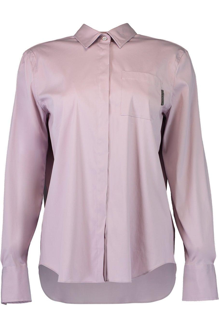 BRUNELLO CUCINELLI-Monili Trim Poplin Shirt-