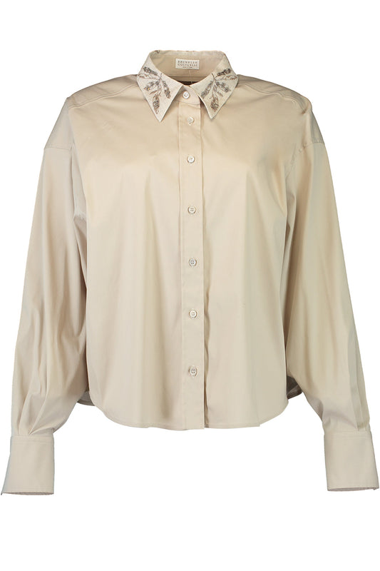 Herbarium Collar Shirt-MED BRWN-XS-CLOTHINGTOPBLOUSE-BRUNELLO CUCINELLI