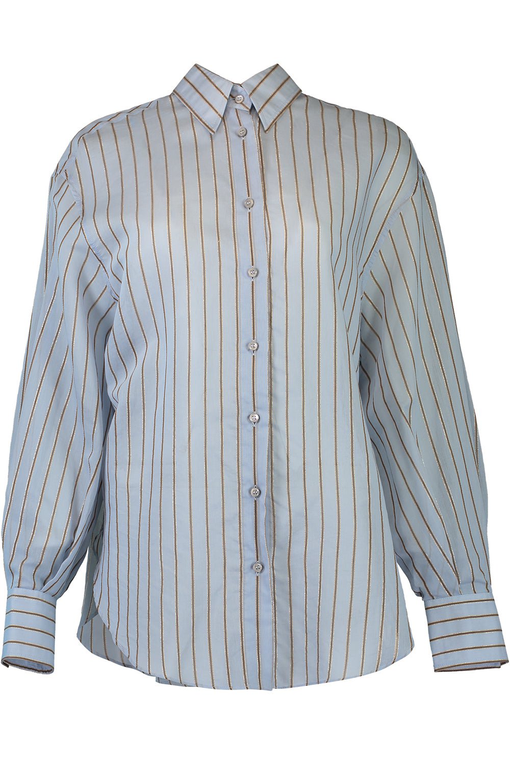 Metallic Striped Shirt CLOTHINGTOPBLOUSE BRUNELLO CUCINELLI   