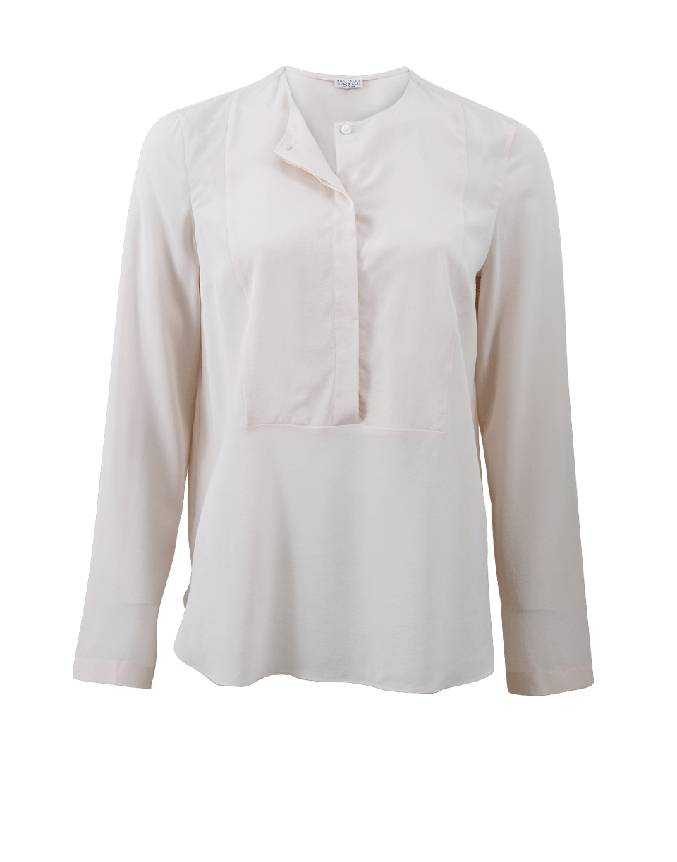 BRUNELLO CUCINELLI-Silk Henley-NUDE