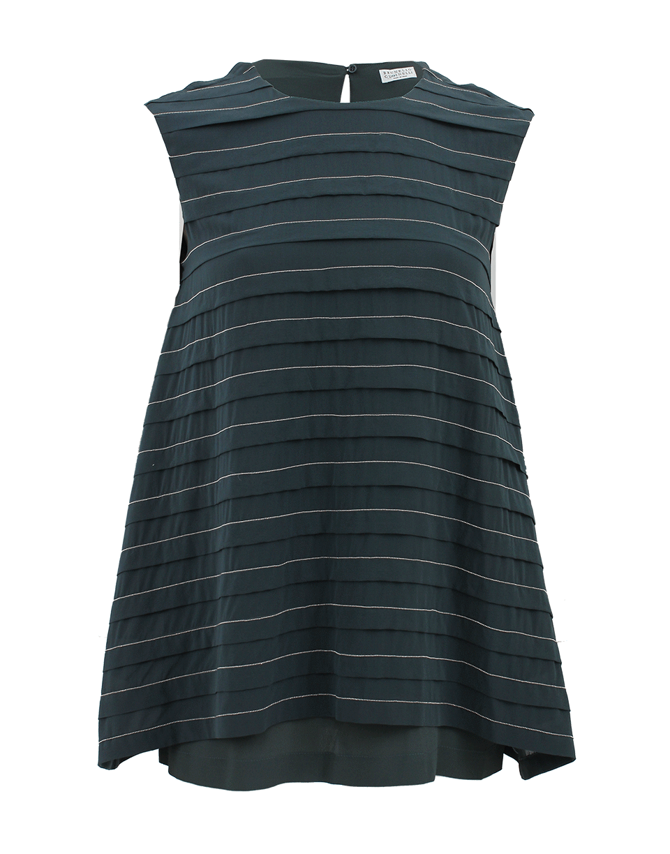 BRUNELLO CUCINELLI-Sleeveless Monili Stripe Top-