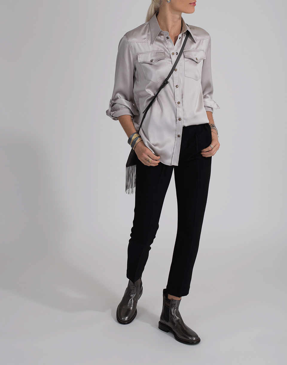 BRUNELLO CUCINELLI-Charmeuse Western Monili Blouse-