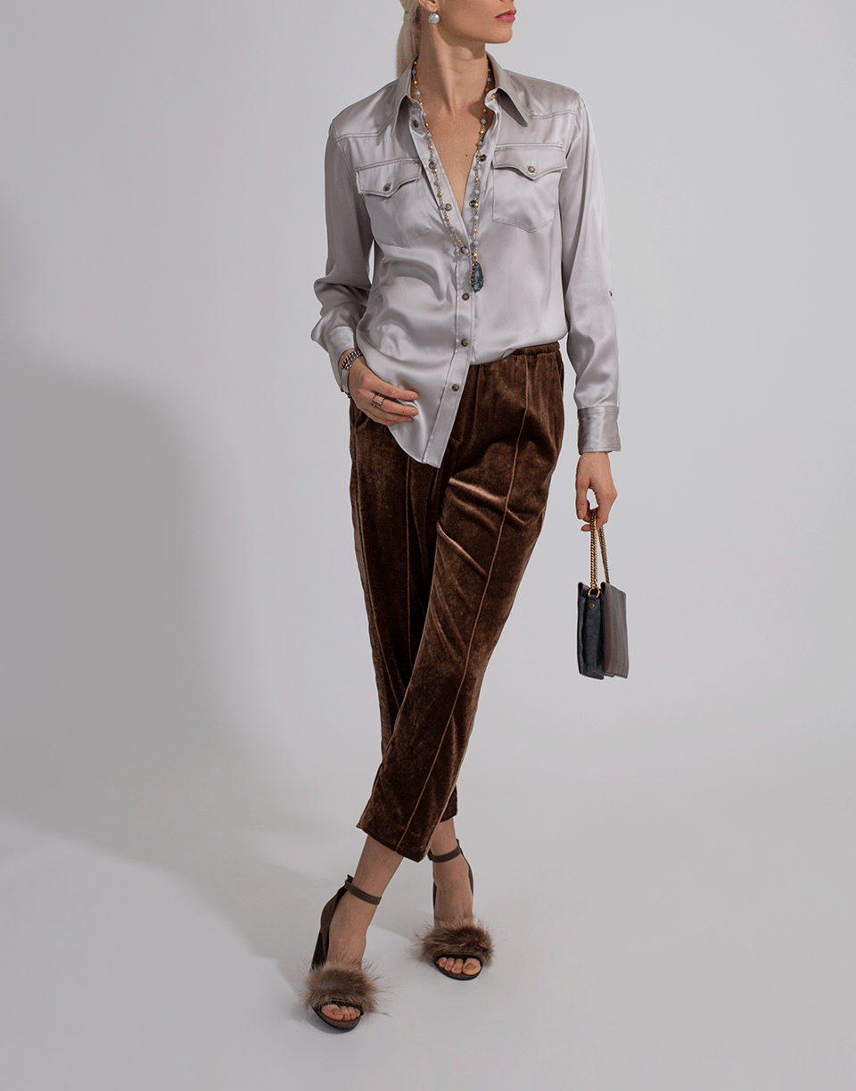 BRUNELLO CUCINELLI-Charmeuse Western Monili Blouse-