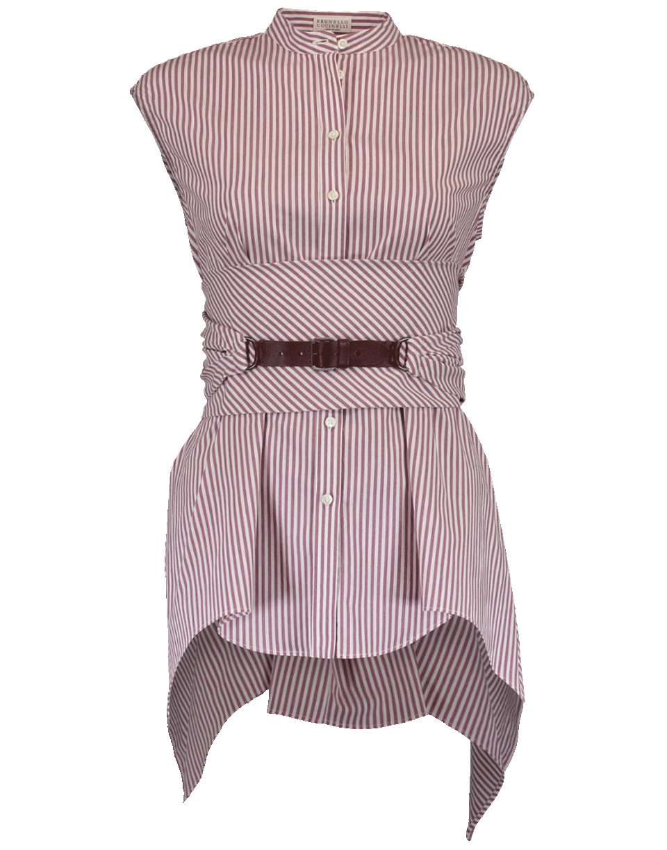 BRUNELLO CUCINELLI-Striped Swing Blouse-