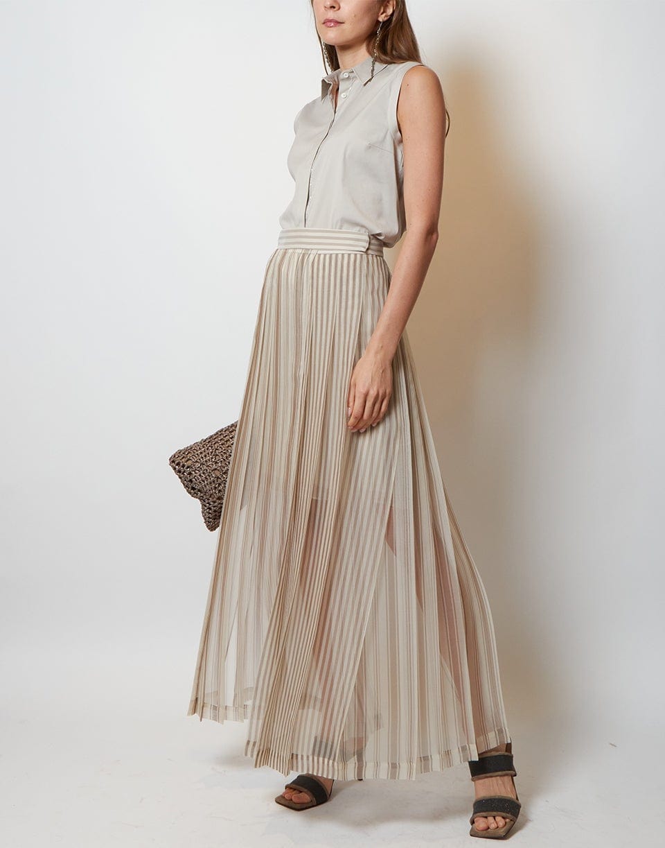 BRUNELLO CUCINELLI-Sleeveless Top With Monili Trim-