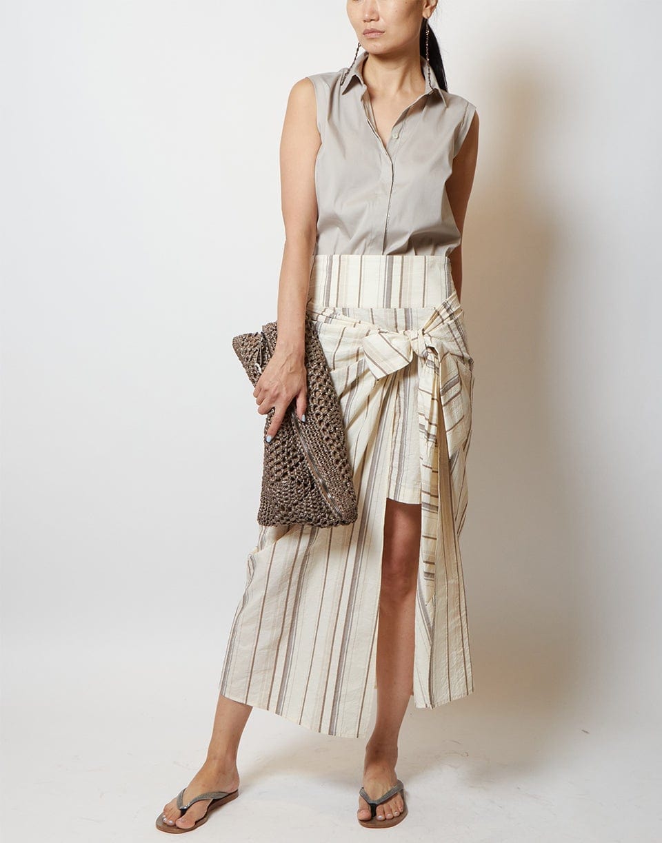 BRUNELLO CUCINELLI-Sleeveless Top With Monili Trim-