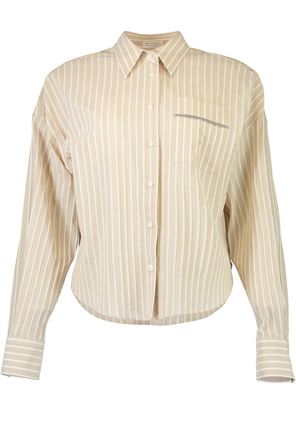 Cropped 3/4 Sleeve 'Stripe' Shirt main image 0