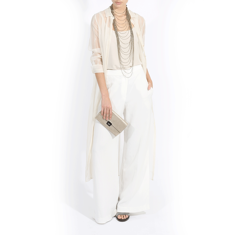 BRUNELLO CUCINELLI-Sheer Button Down Blouse-