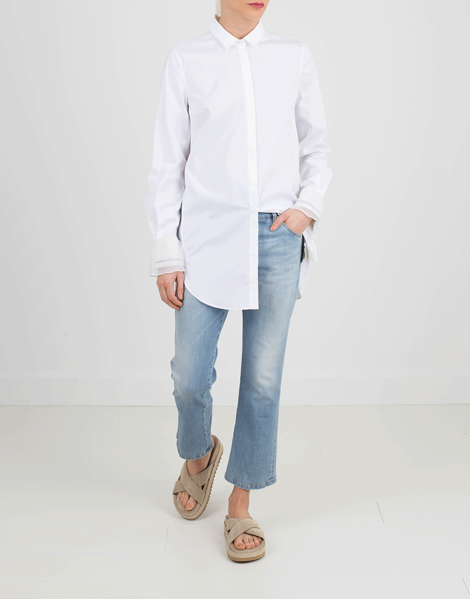 BRUNELLO CUCINELLI-Cuff Detail Poplin Blouse-