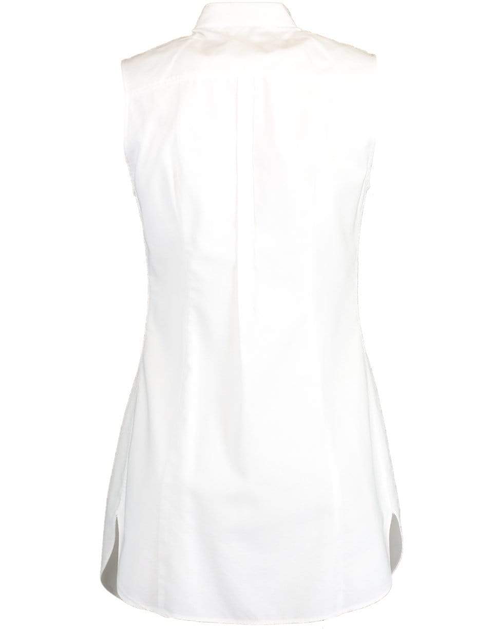 BRUNELLO CUCINELLI-Sleeveless Monili Trim Bib Tux Blouse-WHITE