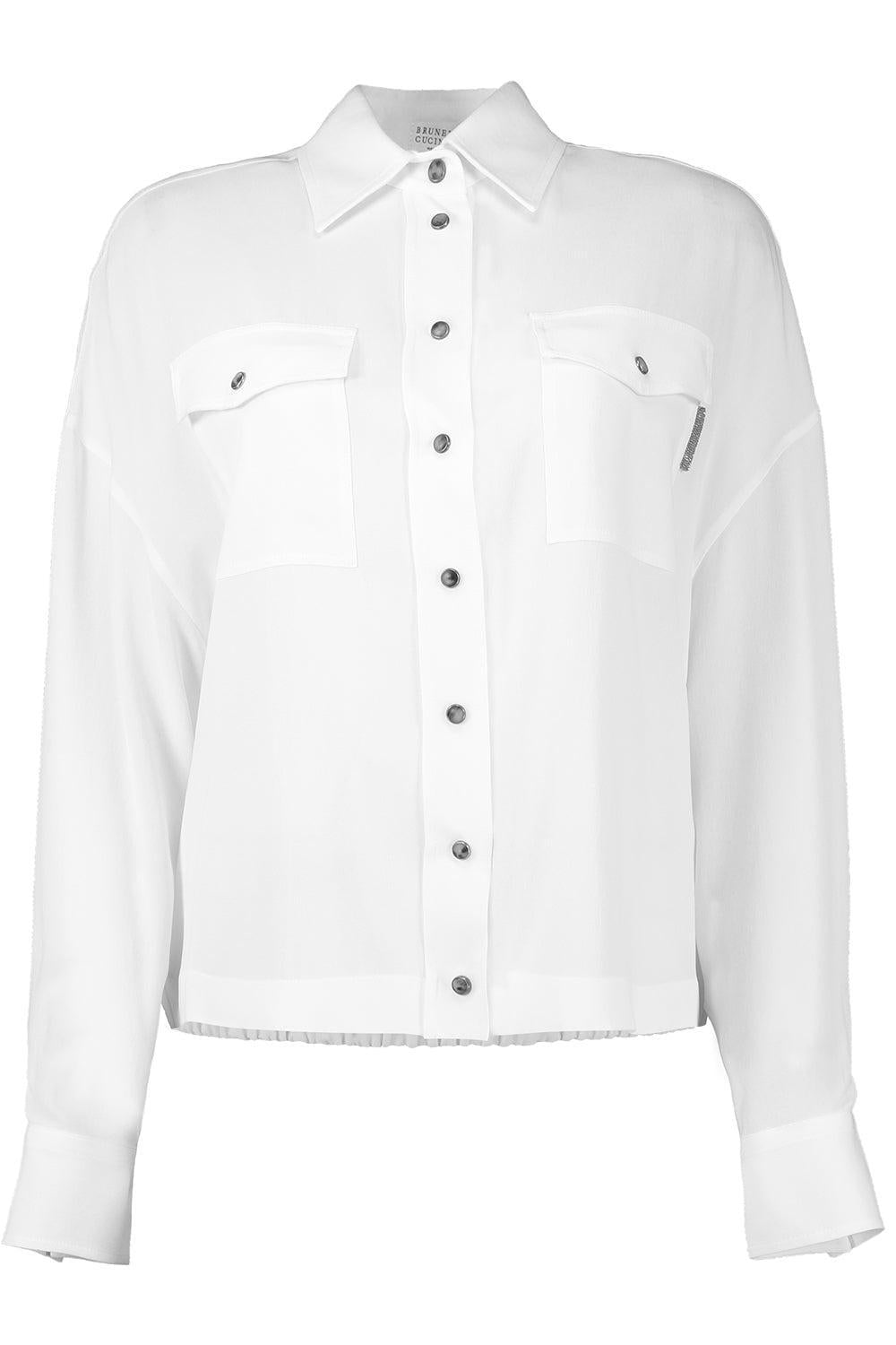 BRUNELLO CUCINELLI-Western Soft Shirt-WHITE