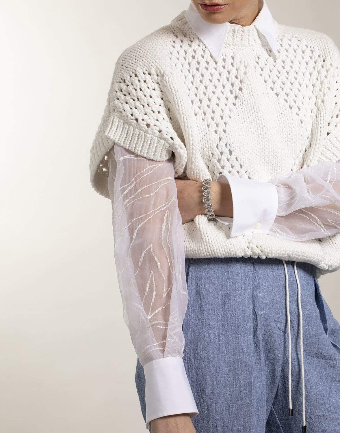 BRUNELLO CUCINELLI-Cotton Poplin Button Up Blouse-